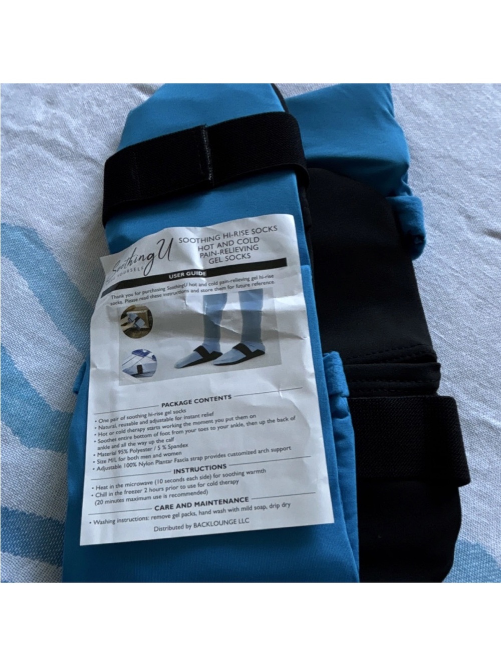 Men’s Hi-Rise Gel Socks - Blue & Black